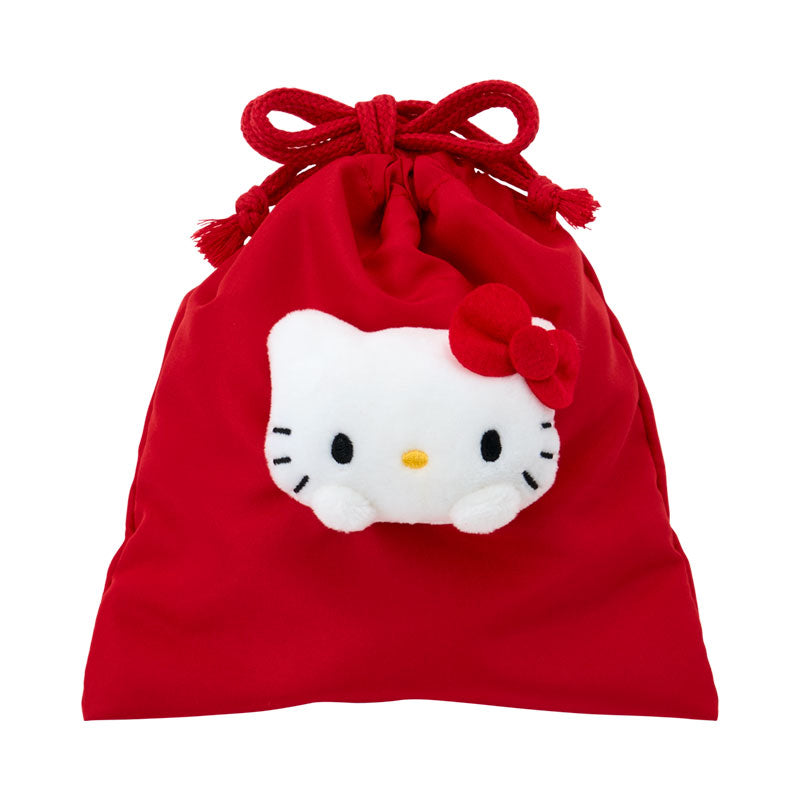 [HELLO KITTY] "Sanrio" Drawstring Bag with Mascot