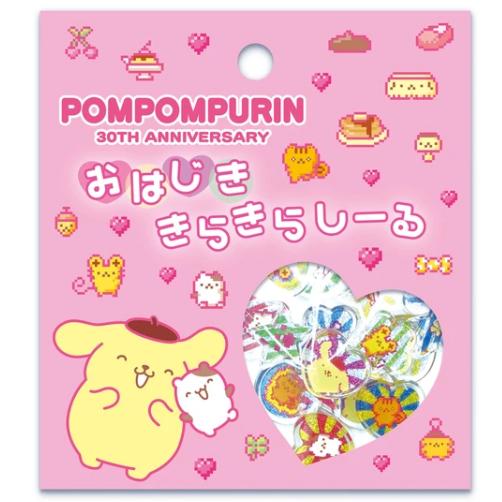 [PINK] "Pompompurin 30th Anniversary" Ohajiki Kirakira Sticker