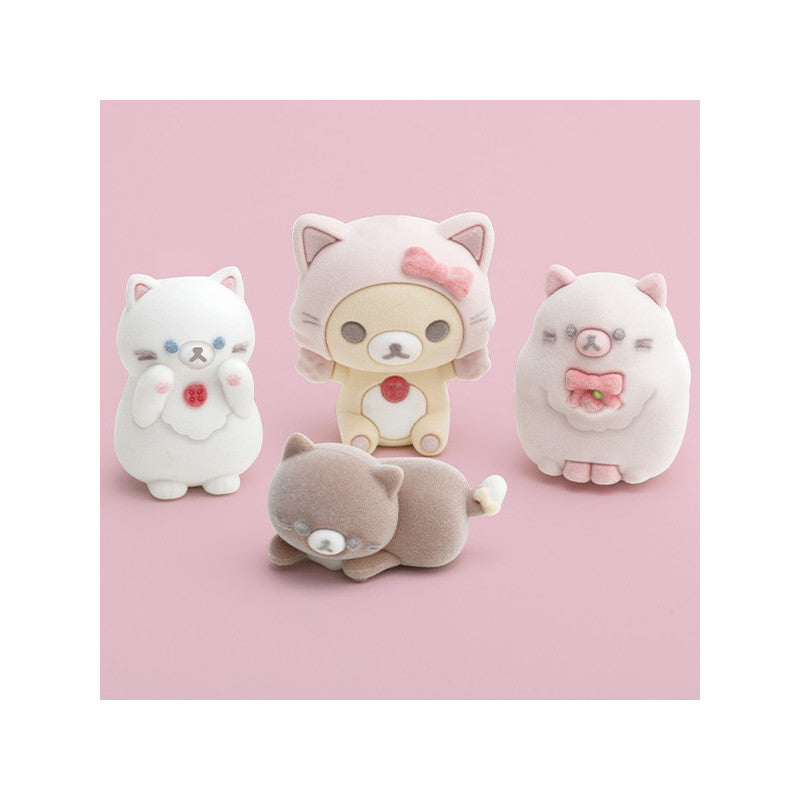 "Korilakkuma Strawberry Cat NyanNyan" Flock Figure Set