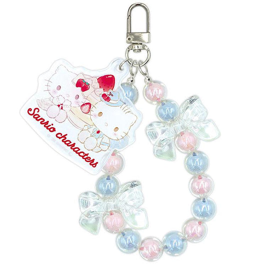 [HELLO KITTY / DEAR DANIEL] "Sanrio Shortcake & Sky Blue Cherry Cake Okurumi" Candy Beads Keychain
