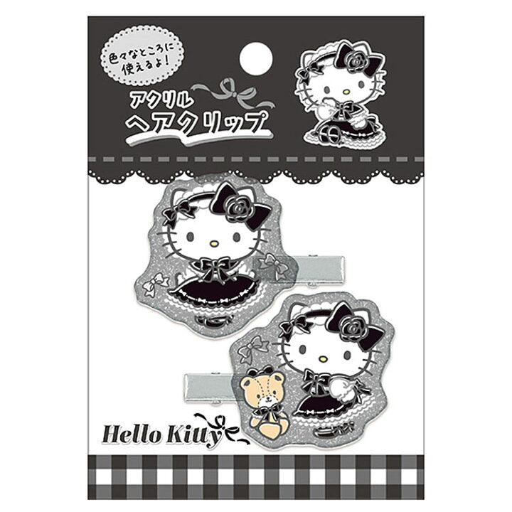 [BLACK] "Hello Kitty Lolita" Acrylic Hair Clip