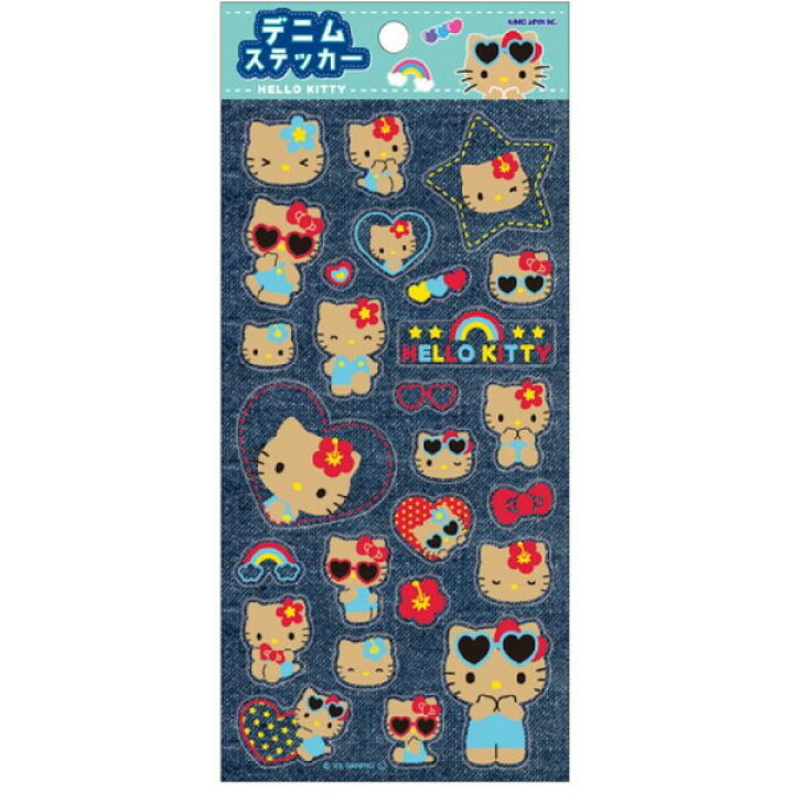 [HELLO KITTY SUNTAN] "Sanrio Denim" Sticker Sheet