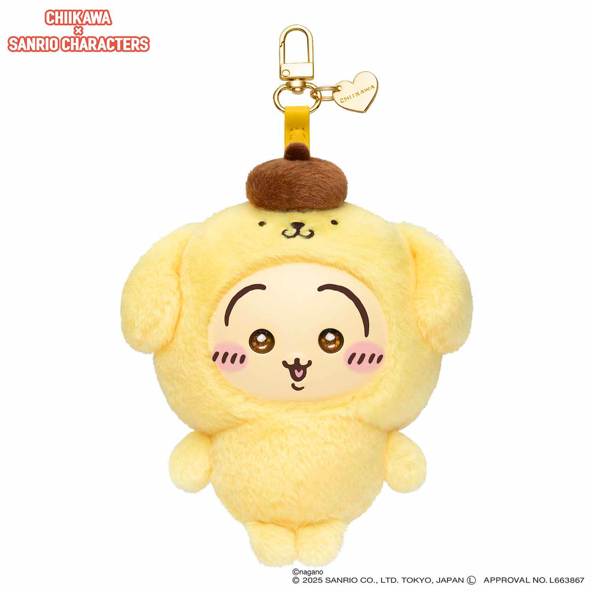 [POMPOMPURIN / USAGI] Kiramekko "Chiikawa x Sanrio" Plush Pendant
