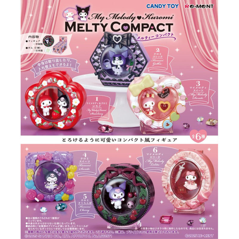 RE-MENT "My Melody & Kuromi MELTY COMPACT" Figure Blind Box