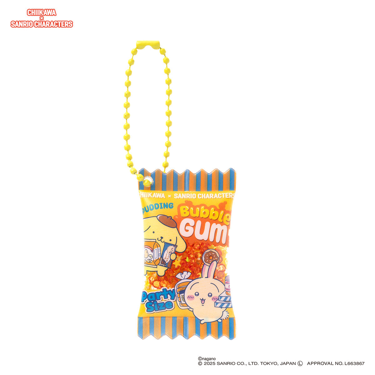 [POMPOMPURIN / USAGI] "Chiikawa x Sanrio Supermarket" Shaka Shaka Keychain