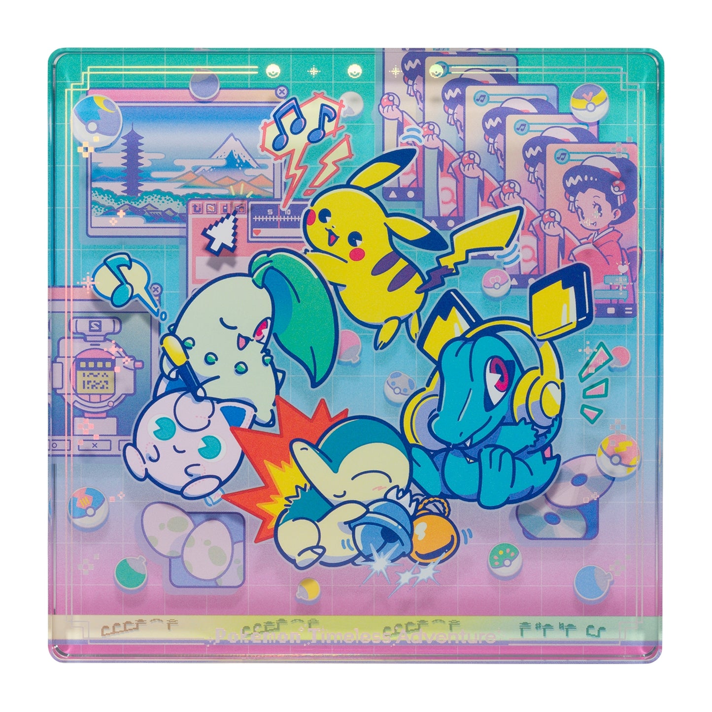 "Pokemon Timeless Adventure Johto" Acrylic Block