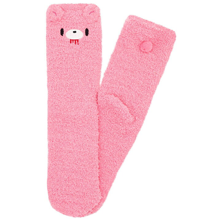 [DARK PINK] "Gloomy the Naughty Grizzly" Fluffy Socks