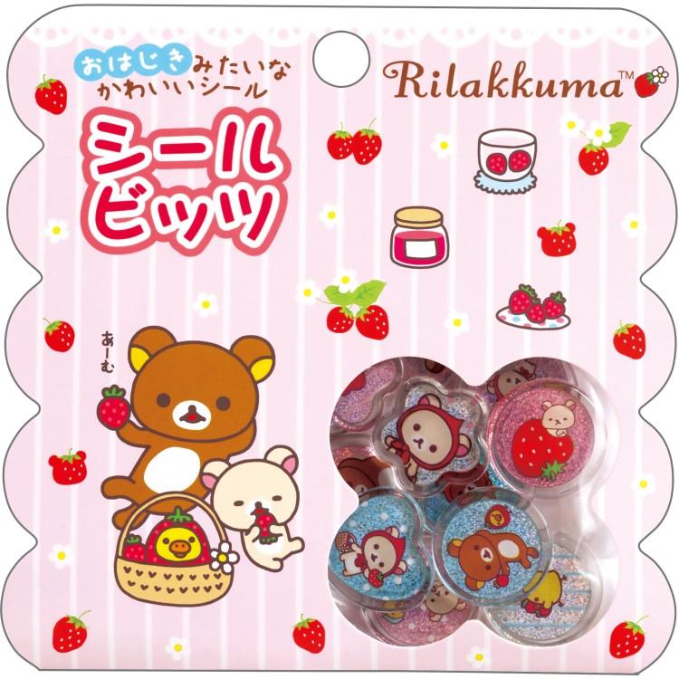 [RILAKKUMA / STRAWBERRY] "San-x" Acrylic Sticker Flakes