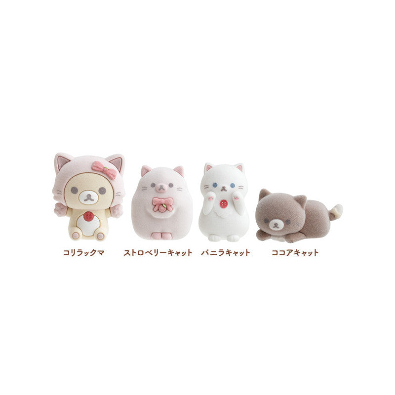"Korilakkuma Strawberry Cat NyanNyan" Flock Figure Set