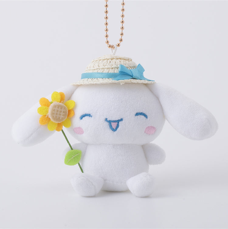 [CINNAMOROLL] "Sanrio Pokapoka Sunflower" Plush Keychain