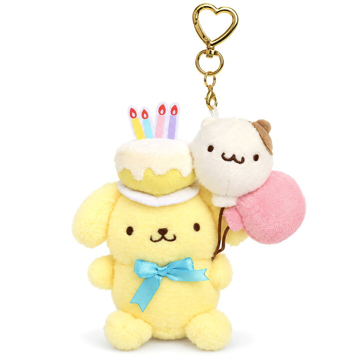 "Pompompurin 30th Anniversary Fair Balloons" Plush Keychain