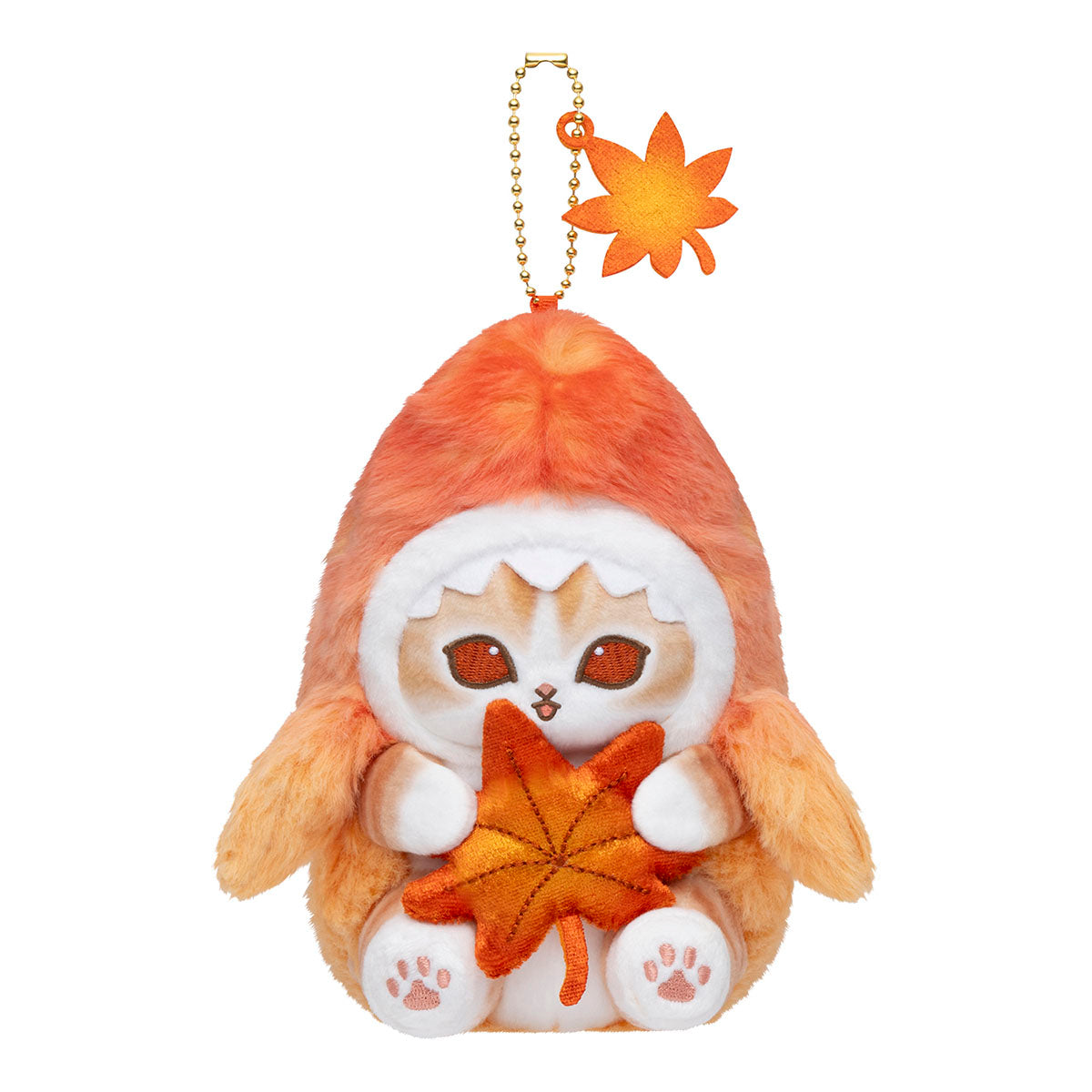 [ORANGE] "Mofusand Autumn Nyanko Fair Potepote Shark" Plush Keychain