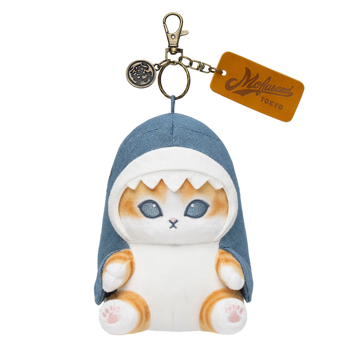 [BLUE WASH] "Mofusand BOARD SHARK!" Denim Plush Keychain