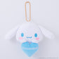 [CINNAMOROLL] "Sanrio Plush Heart" Measuring Tape Plush Keychain