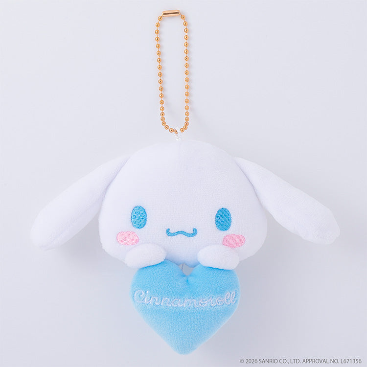 [CINNAMOROLL] "Sanrio Plush Heart" Measuring Tape Plush Keychain