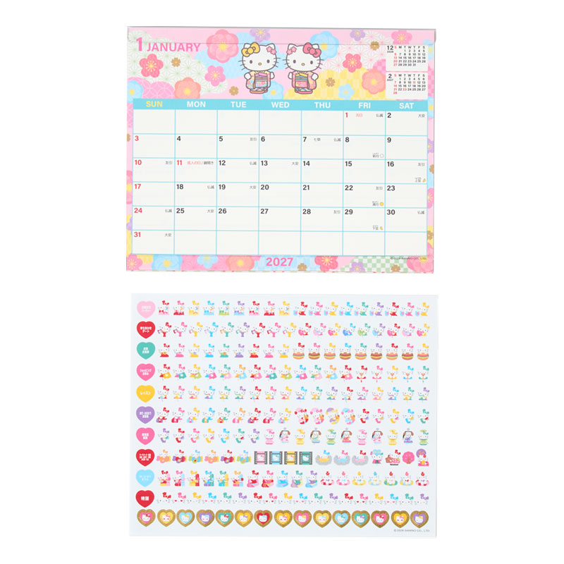 [HELLO KITTY] "Sanrio" 2027 Sheet Calendar
