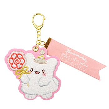 [PINK] "Hanamaruobake" Embroidery Felt Keychain