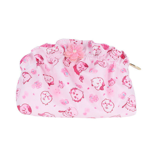 [PINK] "Chiikawa Sakura Pink Frill" Shell Pouch