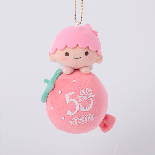 [LALA ( LITTLE TWIN STARS) / BALLOON] "Ichigo Shinbun 50th Anniversary x Munyugurumi Patio POPUP STORE" Plush Keychain