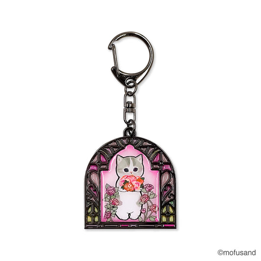 [PINK] "Mofusand Stained Glass" Keychain
