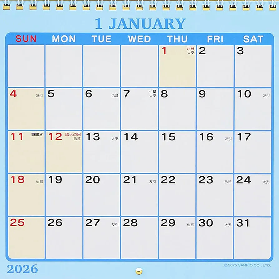 [HELLO KITTY / MEDIUM] "Sanrio 2026 Desk Calendar"