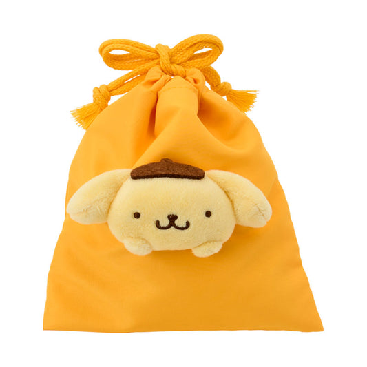 [POMPOMPURIN] "Sanrio" Drawstring Bag with Mascot