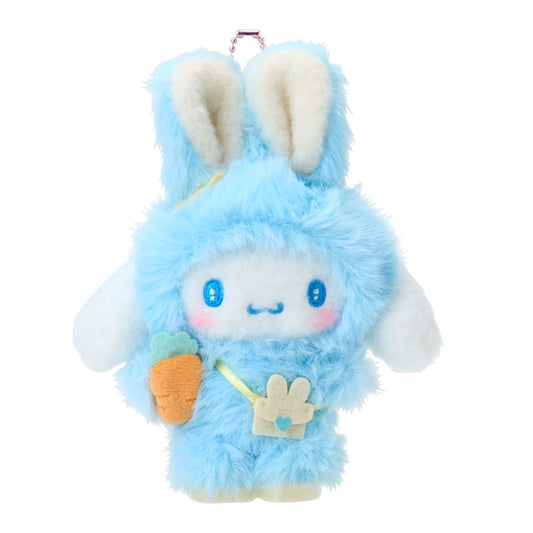 [CINNAMOROLL] "Sanrio Fukkura Ears Rabbit Club" Plush Keychain