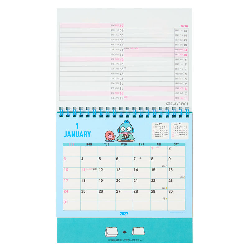 [HANGYODON] "Sanrio" 2027 Ring Desk Calendar
