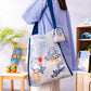 [WHITE] "Mofusand BOARD SHARK!" Eco Bag in Mini Backpack Pouch