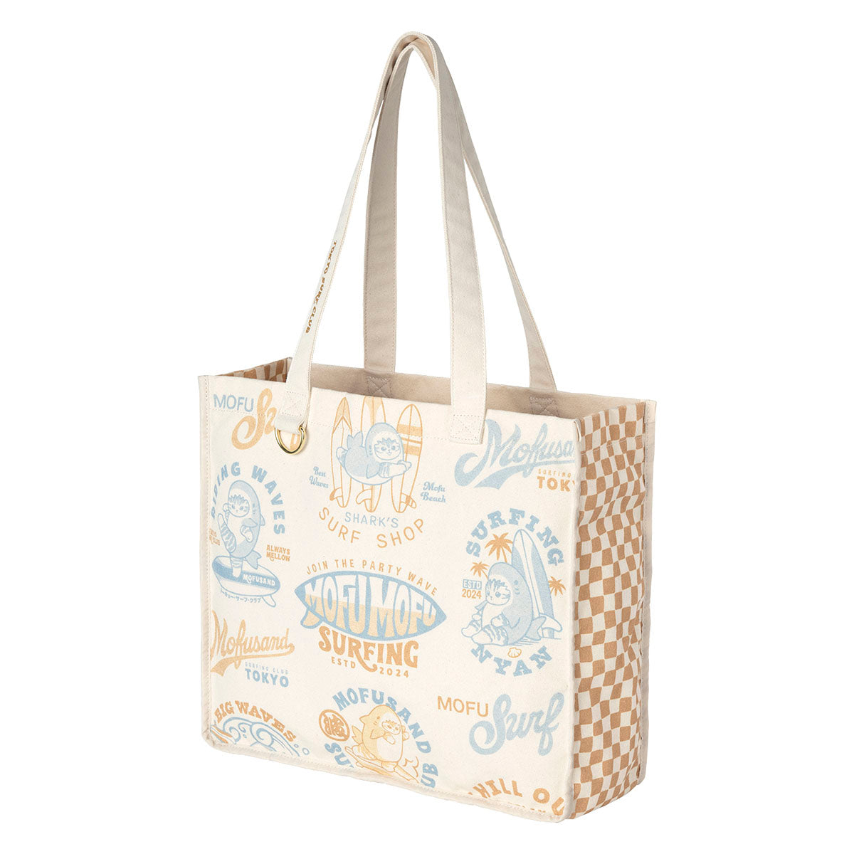 "Mofusand BOARD SHARK!" Square Tote Bag