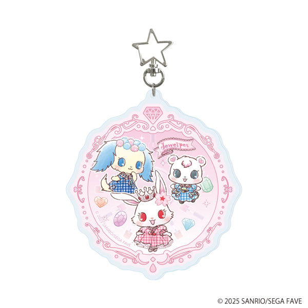[RUBY / SAPHHIE / LABRA] "Jewelpet Deka Graffart" Acrylic Keychain with Star-shaped Swivel Snap Hook