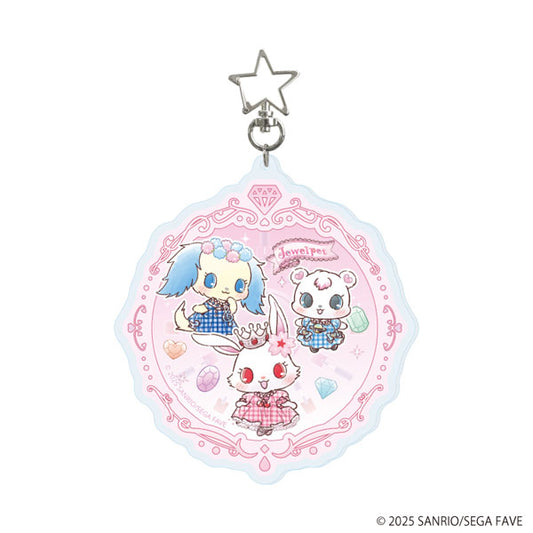 [RUBY / SAPHHIE / LABRA] "Jewelpet Deka Graffart" Acrylic Keychain with Star-shaped Swivel Snap Hook