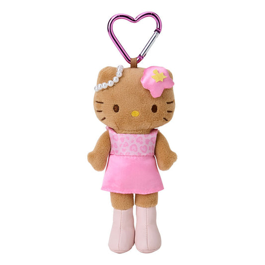 [PINK LEOPARD SUNTAN] "Hello Kitty Style Up" Long Legs Plush Keychain