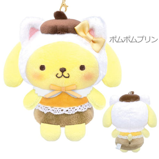 [POMPOMPURIN] "Sanrio White Cat Baby" Plush Keychain