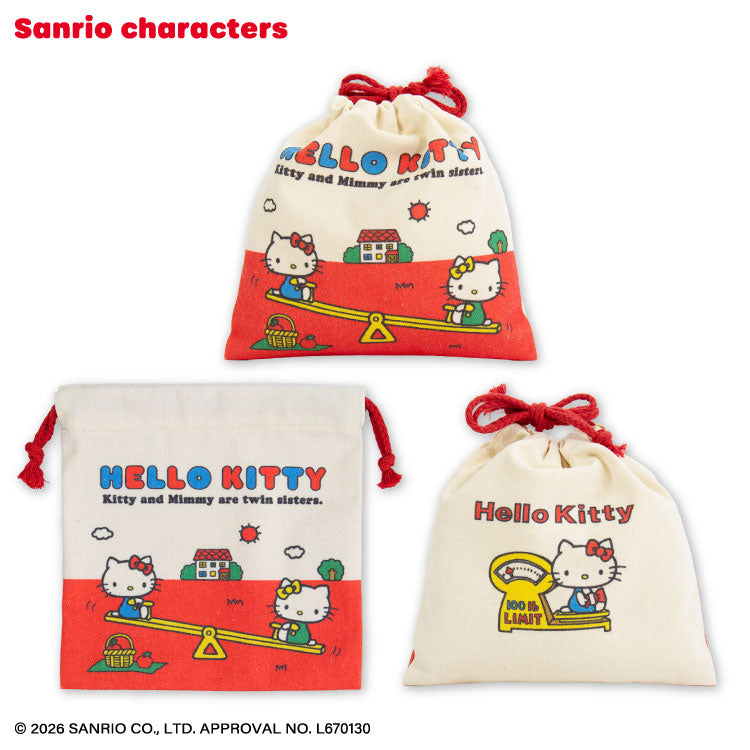 [HELLO KITTY] "THANKYOUMART x Sanrio Retro" Drawstring Bag