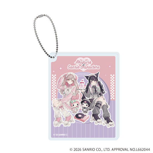 [MY MELODY & KUROMI] "Akakura x Sanrio Diner Waitress" Acrylic Block Keychain