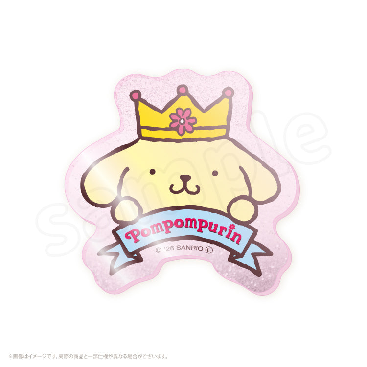 "Pompompurin Magical Pudding" Glitter Acrylic Clip Badge