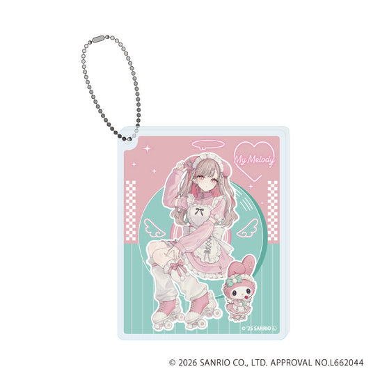 [MY MELODY] "Akakura x Sanrio Diner Waitress" Acrylic Block Keychain