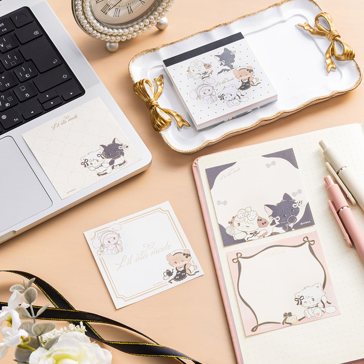 "Mikko Illustrations French Girly" Square Memo