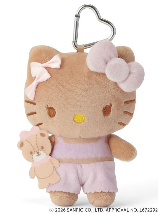 "GRL x Hello Kitty Suntan Double Pink Ribbon" Plush Keychain
