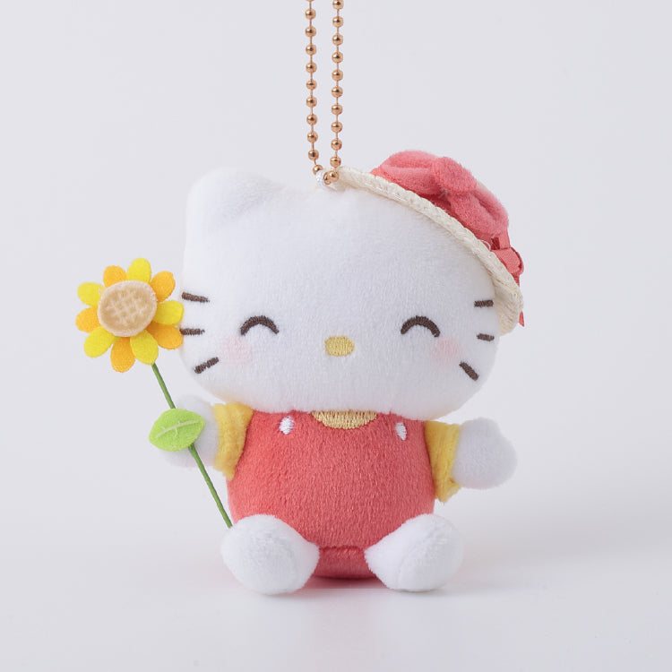 [HELLO KITTY] "Sanrio Pokapoka Sunflower" Plush Keychain