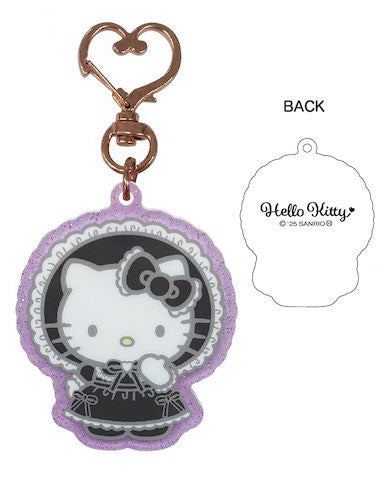 [BLACK] "Hello Kitty Lolita" Glitter Acrylic Keychain