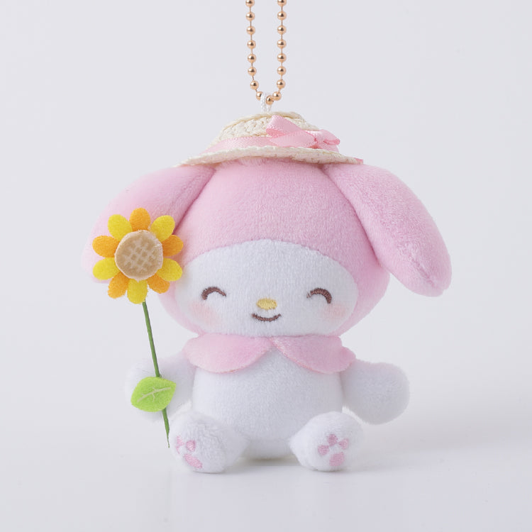 [MY MELODY] "Sanrio Pokapoka Sunflower" Plush Keychain
