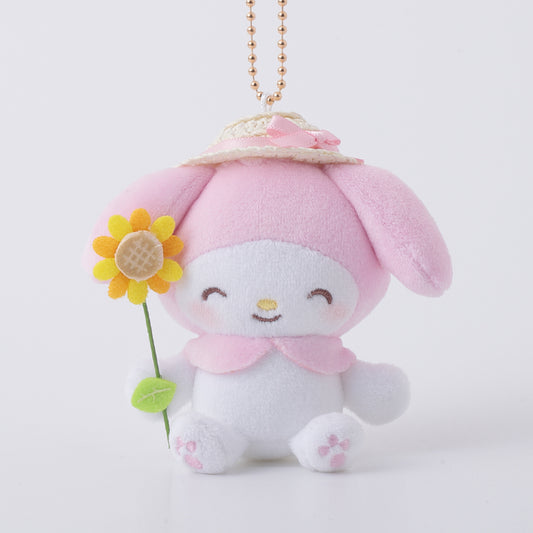 [MY MELODY] "Sanrio Pokapoka Sunflower" Plush Keychain