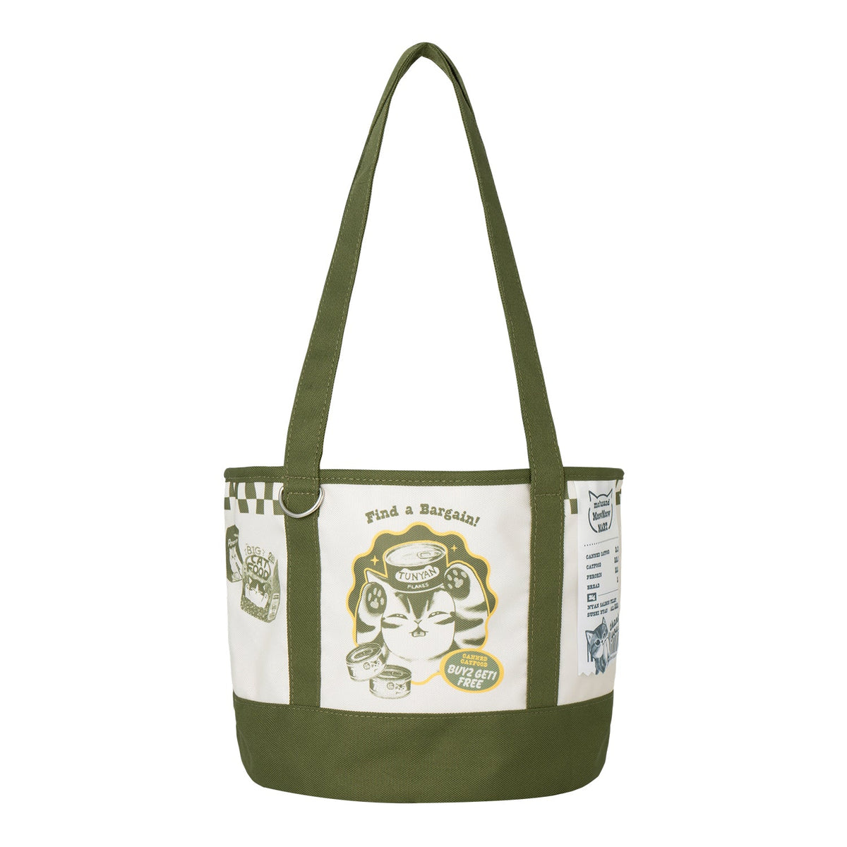 "Mofusand Meow Meow MART" Round Bottom Drawstring Tote Bag