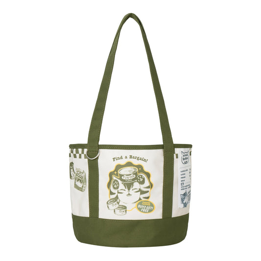 "Mofusand Meow Meow MART" Round Bottom Drawstring Tote Bag