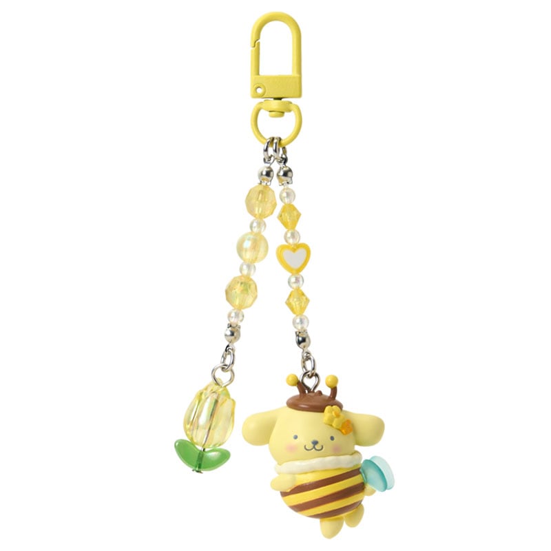 [POMPOMPURIN] "Sanrio Flower Loving Bee" Bead Keychain