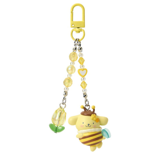 [POMPOMPURIN] "Sanrio Flower Loving Bee" Bead Keychain