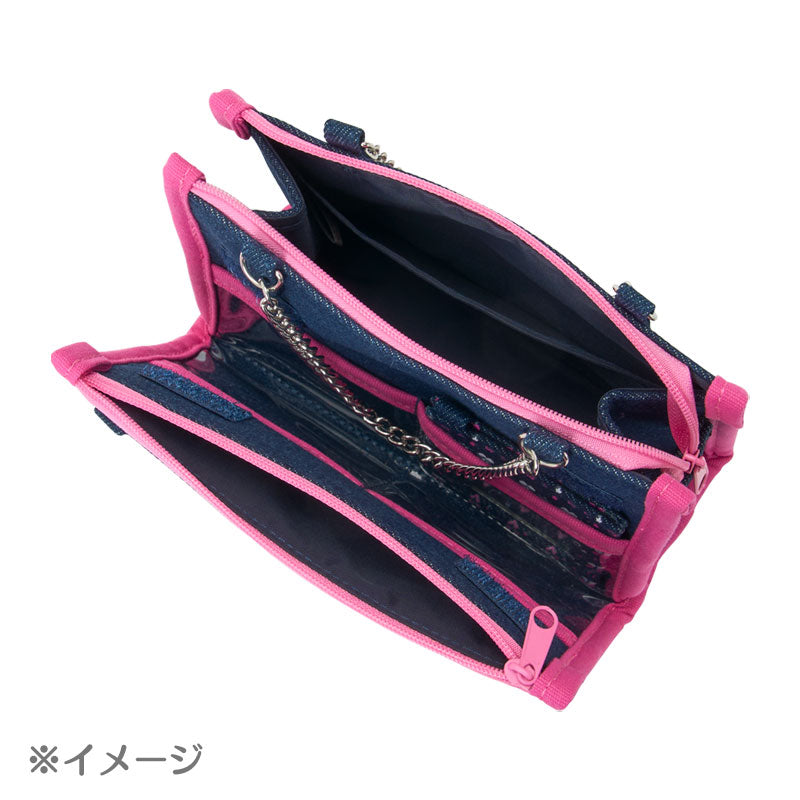 [HELLO KITTY] "Sanrio Heart Pounding Heisei Girls" Denim Pouch