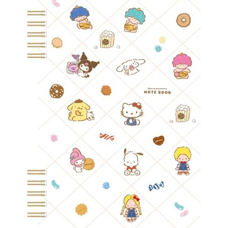 [WHITE] "Sanrio Oyatsu Snack Party" B6 Notebook